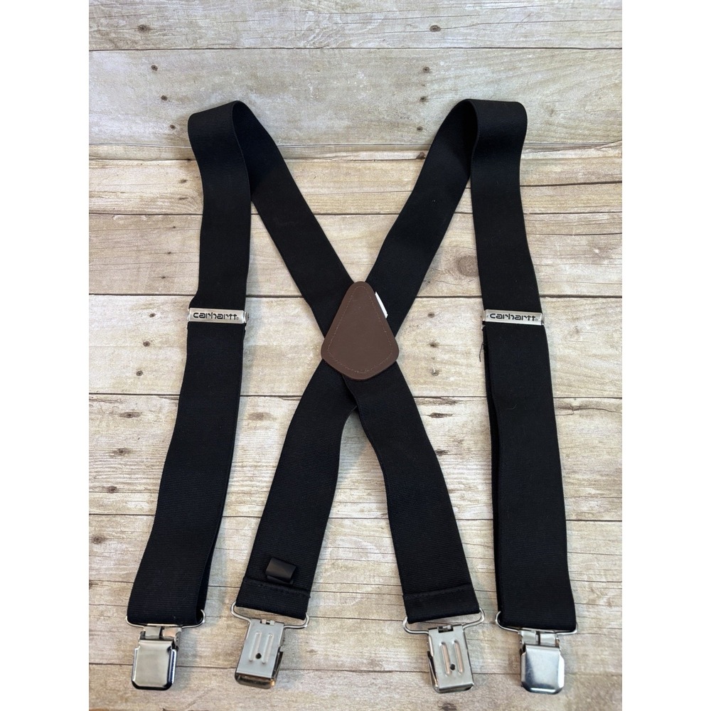 Carhartt Men's Utility Rugged Flex Suspenders Heavy-Duty Elastic Straps Black